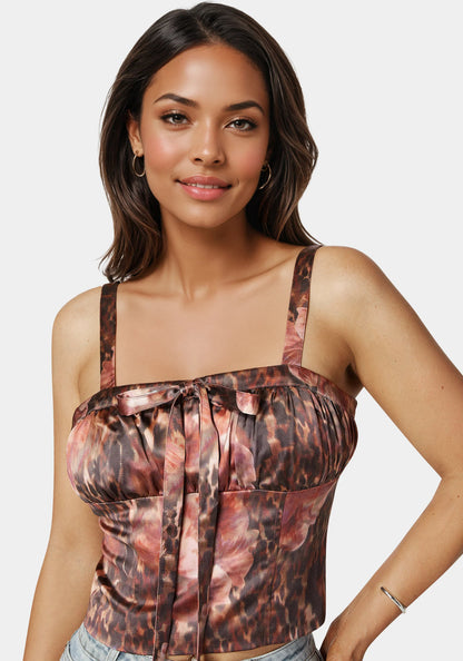 Bebe_Tie Front Ruched Bust Satin Corset_7swt0400be_Blooming Cheetah Print_04