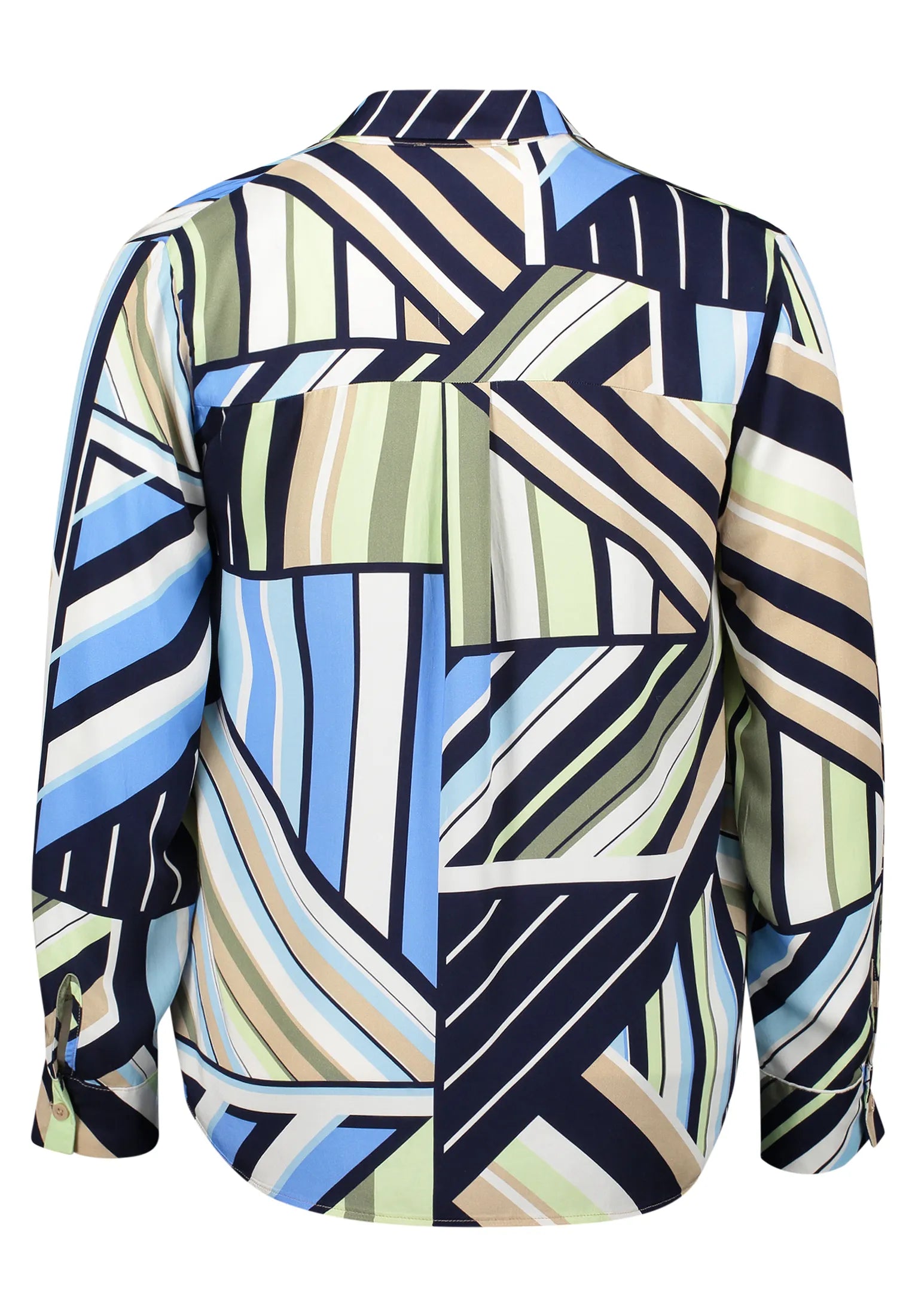 Betty Barclay Blue/Green Women Long-Sleeved Slip-On Blouse SKU: 8000-1845_8850 Image 04