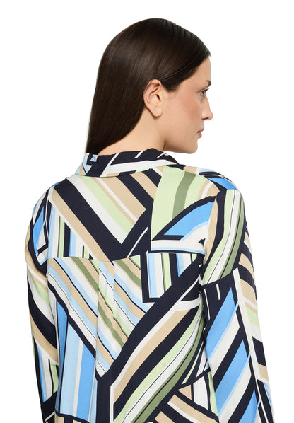 Betty Barclay Blue/Green Women Long-Sleeved Slip-On Blouse SKU: 8000-1845_8850 Image 07