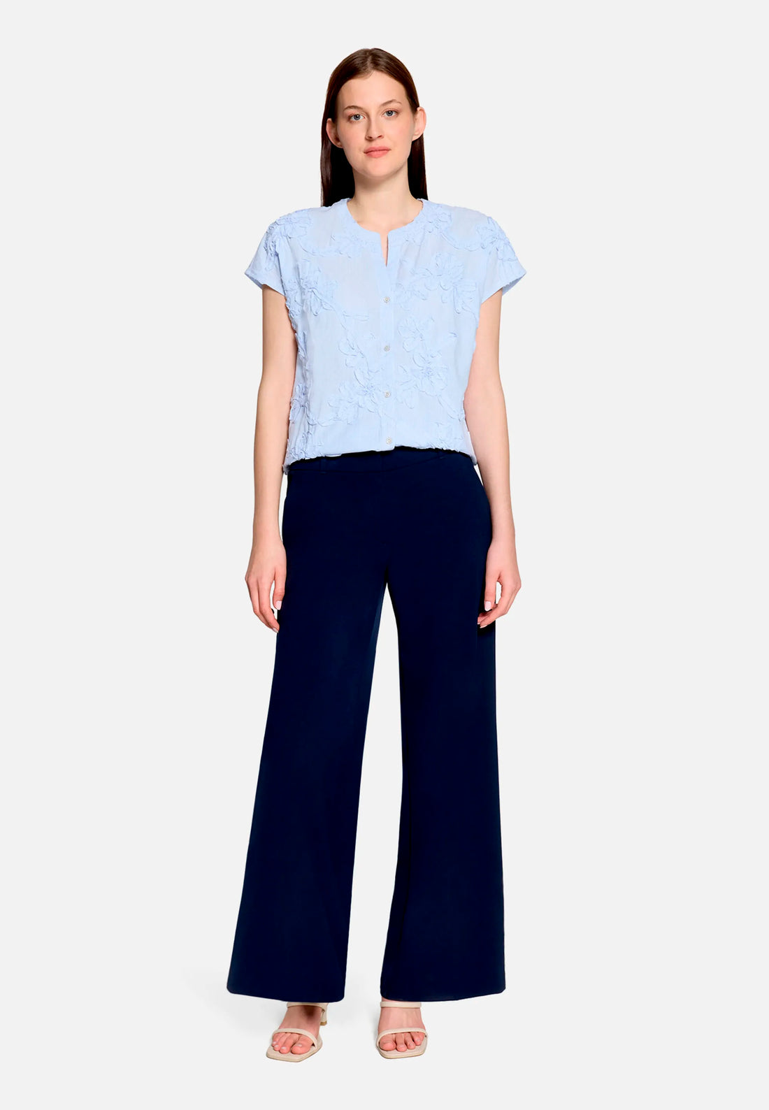 Betty Barclay White/Light Blue Women Shirt Blouse with Embroidery SKU: 8004-3367_1886 Image 02