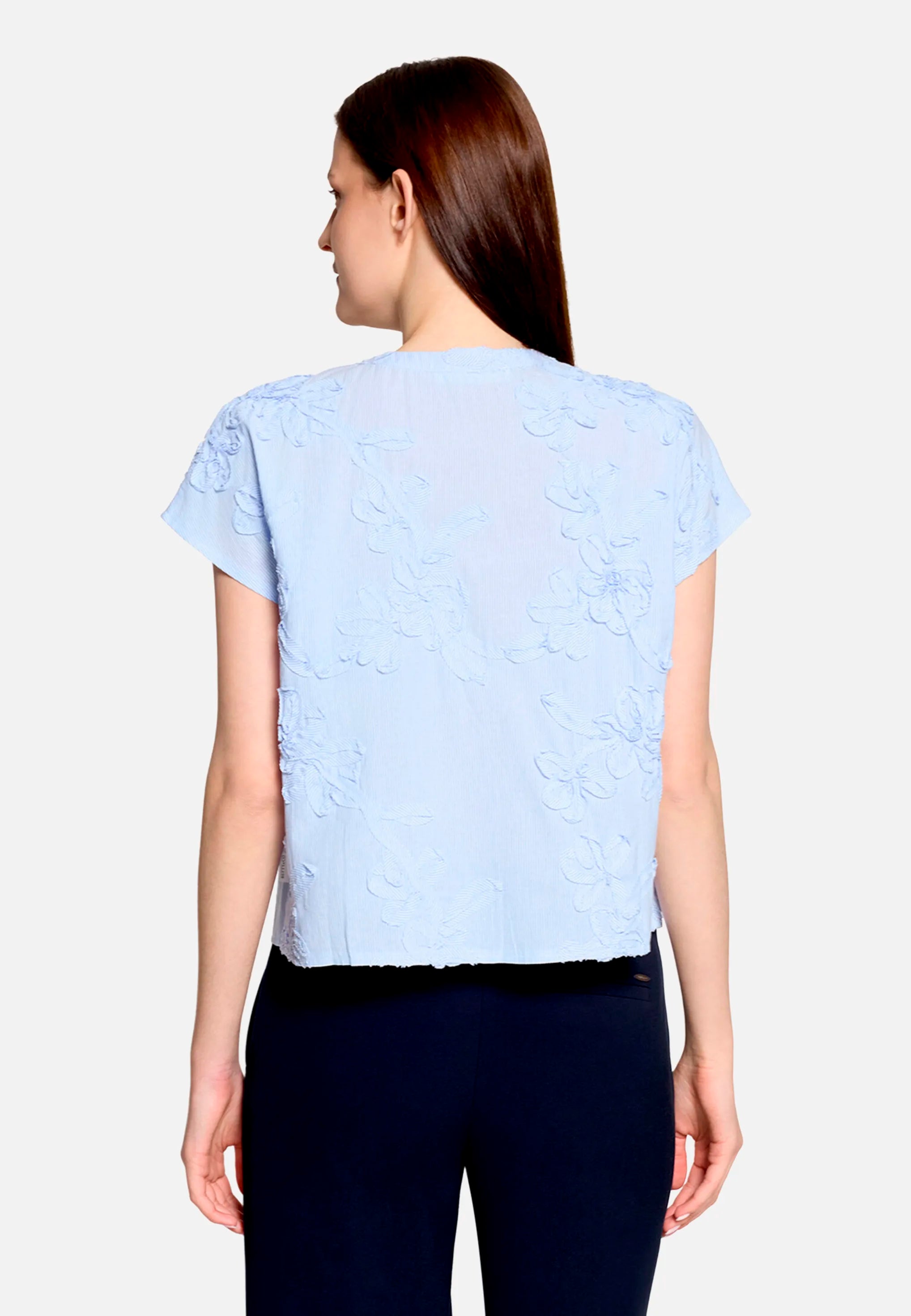 Betty Barclay White/Light Blue Women Shirt Blouse with Embroidery SKU: 8004-3367_1886 Image 03