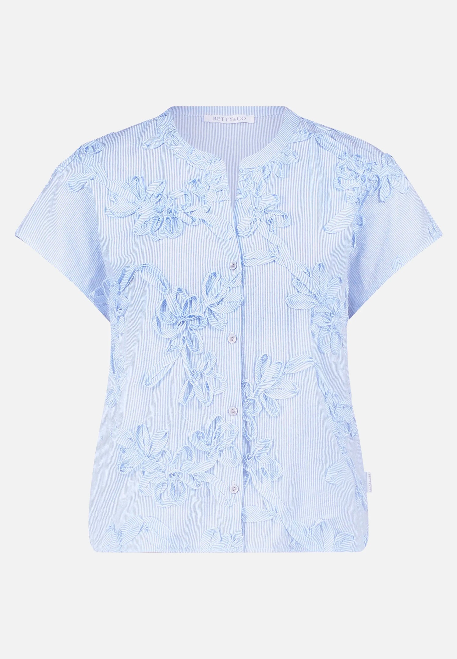 Betty Barclay White/Light Blue Women Shirt Blouse with Embroidery SKU: 8004-3367_1886 Image 04