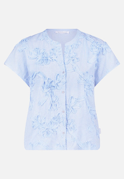 Betty Barclay White/Light Blue Women Shirt Blouse with Embroidery SKU: 8004-3367_1886 Image 04