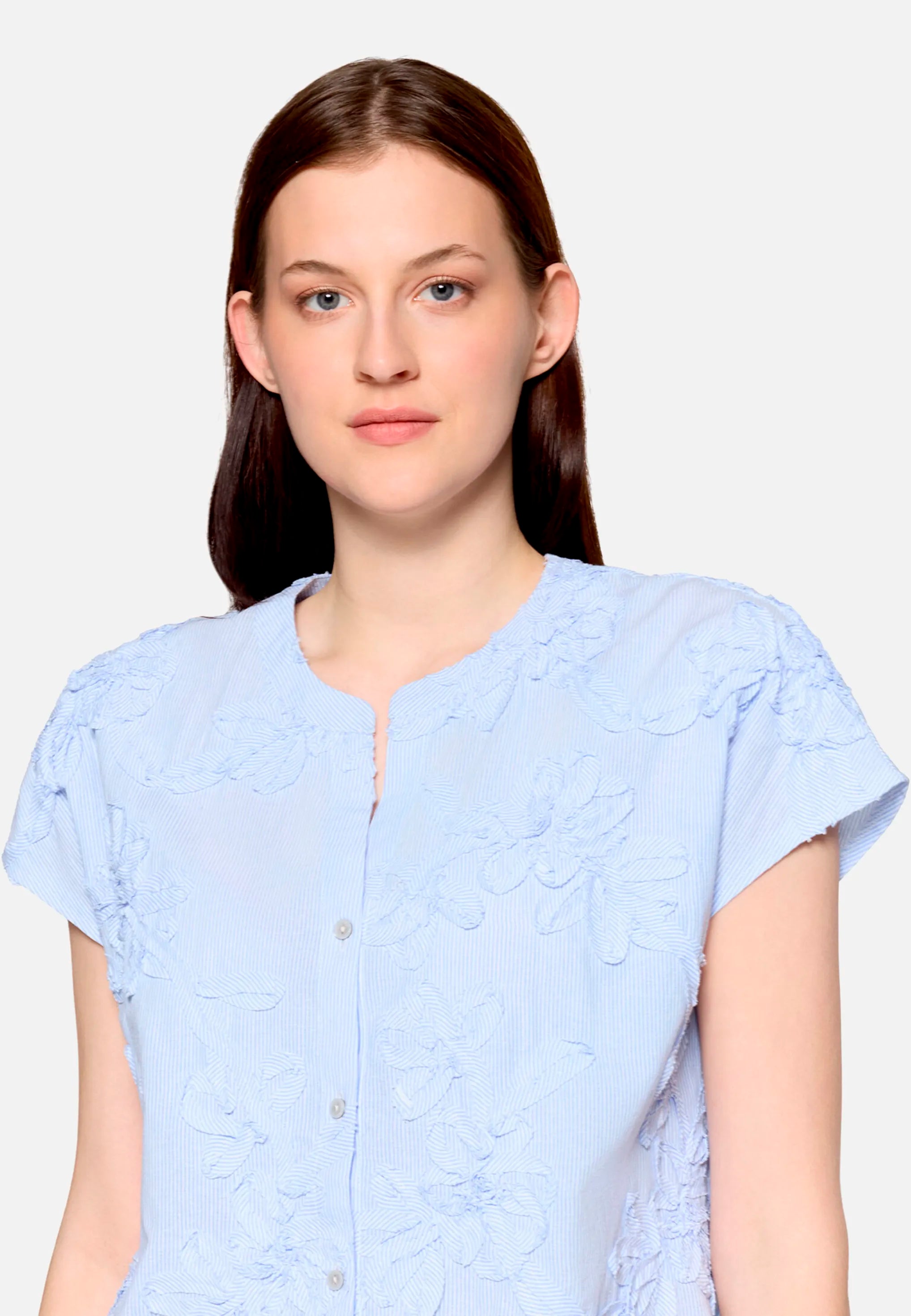 Betty Barclay White/Light Blue Women Shirt Blouse with Embroidery SKU: 8004-3367_1886 Image 07