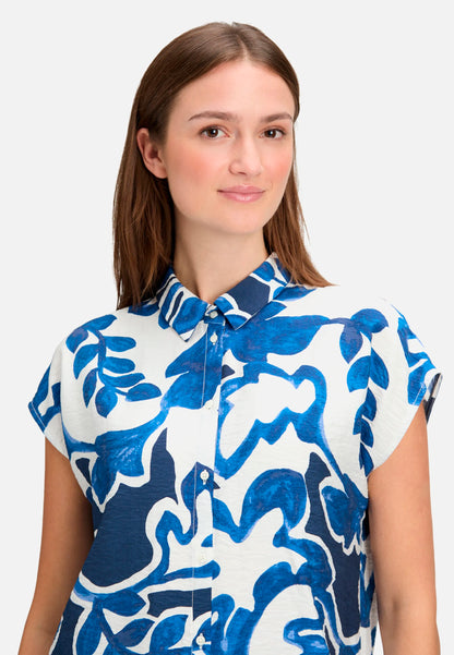 Betty Barclay Cream/Dark Blue Women Printed Shirt Blouse SKU: 8008-3369_1883 Image 06