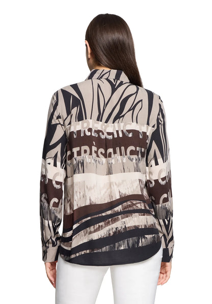 Betty Barclay Beige/Black Women Shirt Blouse with Rhinestones SKU: 8009-1737_7898 Image 03