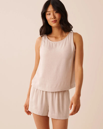 La Vie en Rose Sand Linen Mix Women Linen Blend Cami SKU: 80100045_20124 Image 02