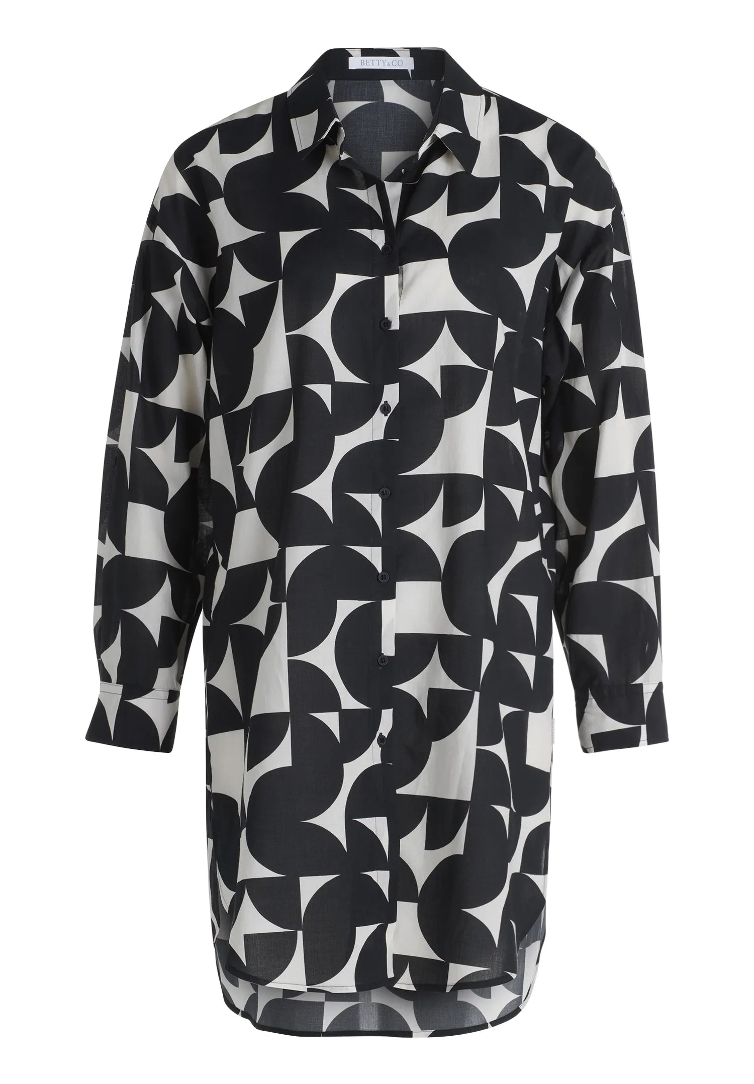 Betty Barclay Black/Cream Women Blouse Long 1/1 Sleeve SKU: 8017-3368_9812 Image 03