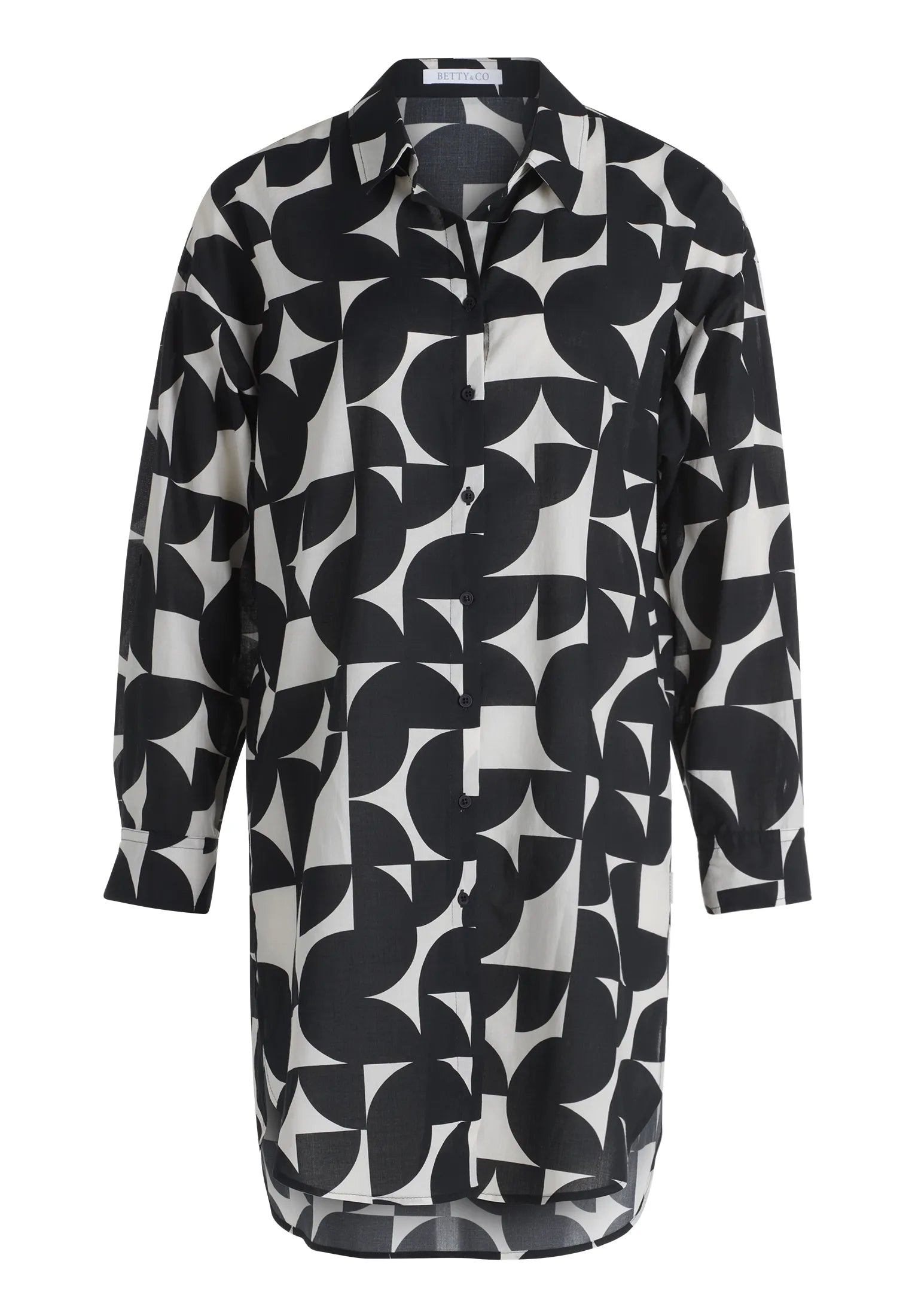 Betty Barclay Black/Cream Women Blouse Long 1/1 Sleeve SKU: 8017-3368_9812 Image 03