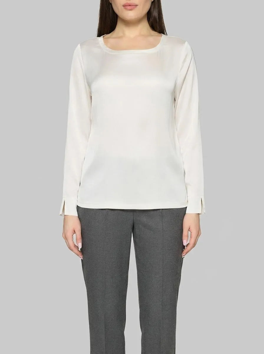 Betty Barclay Offwhite Women Slip-On Blouse with Boat Neckline SKU: 8018-1849_1014 Image 00