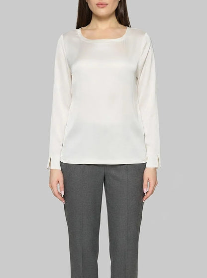 Betty Barclay Offwhite Women Slip-On Blouse with Boat Neckline SKU: 8018-1849_1014 Image 00