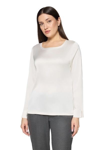 Betty Barclay Offwhite Women Slip-On Blouse with Boat Neckline SKU: 8018-1849_1014 Image 01