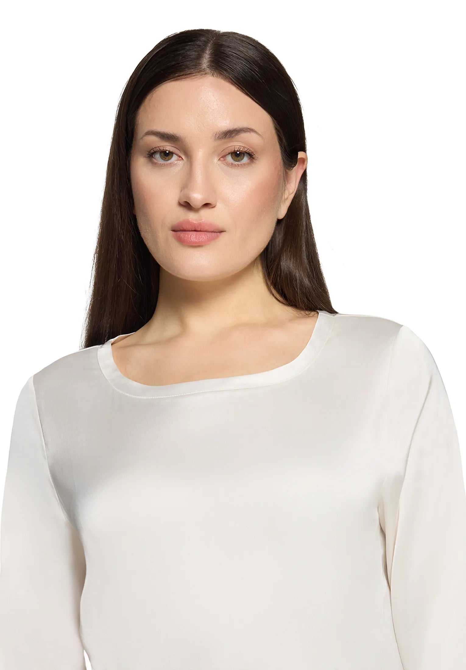 Betty Barclay Offwhite Women Slip-On Blouse with Boat Neckline SKU: 8018-1849_1014 Image 04