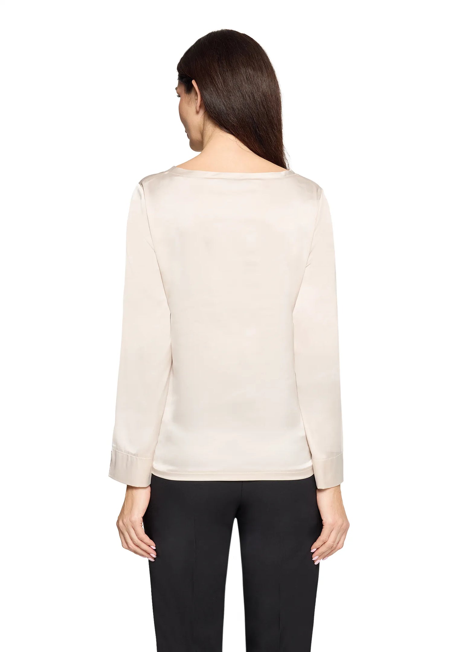 Betty Barclay Silky Beige Women Slip-On Blouse with Boat Neckline SKU: 8018-1849_9103 Image 03