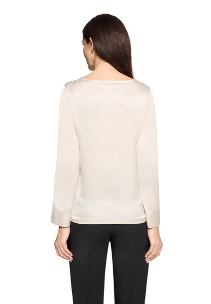 Betty Barclay Silky Beige Women Slip-On Blouse with Boat Neckline SKU: 8018-1849_9103 Image 03