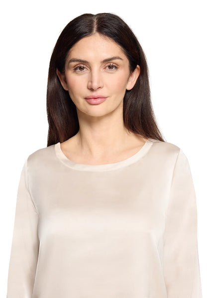 Betty Barclay Silky Beige Women Slip-On Blouse with Boat Neckline SKU: 8018-1849_9103 Image 04