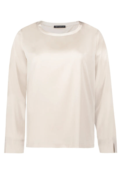 Betty Barclay Silky Beige Women Slip-On Blouse with Boat Neckline SKU: 8018-1849_9103 Image 06