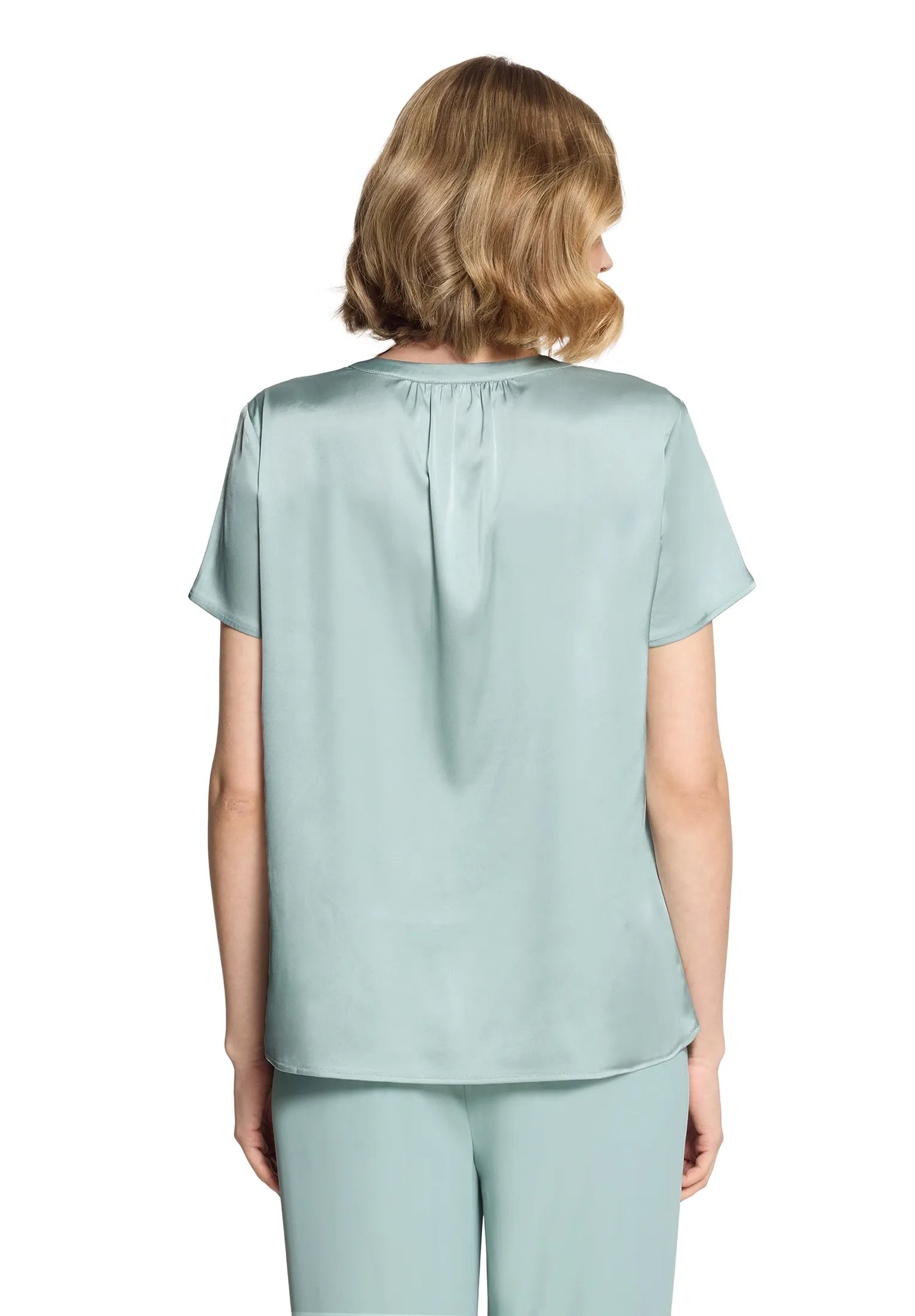 Betty Barclay Gray Mist Women Short-Sleeved Satin Blouse SKU: 8020-1849_8270 Image 05