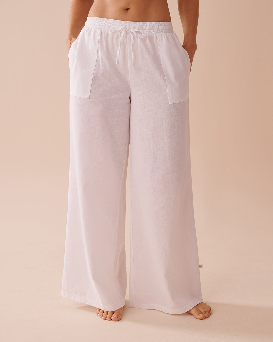 La Vie en Rose_Cotton-Linen Blend Wide Leg Pants_80200058_10000_01