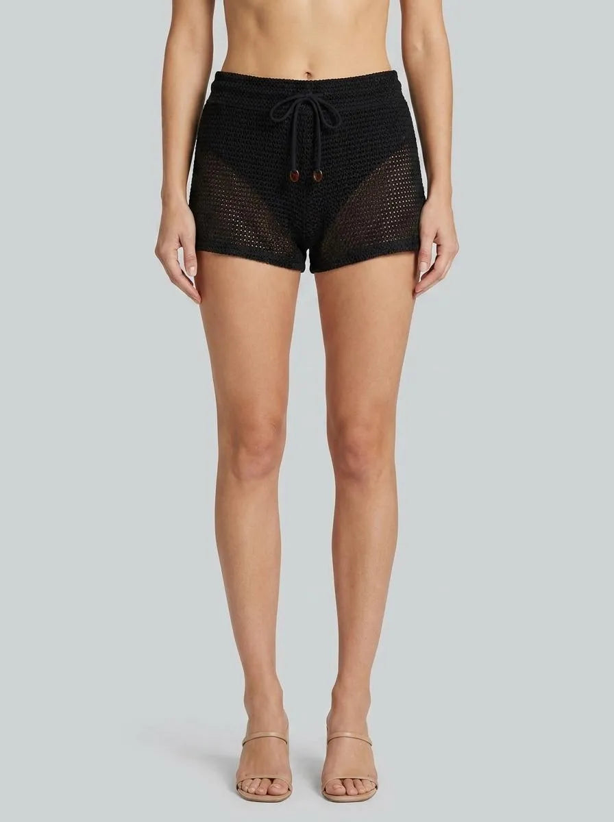La Vie en Rose Black Beauty Women Crochet Swim Shorts SKU: 80200092_00001 Image 00