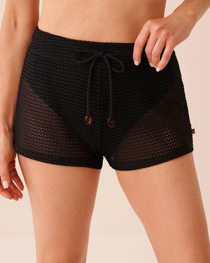 La Vie en Rose Black Beauty Women Crochet Swim Shorts SKU: 80200092_00001 Image 01