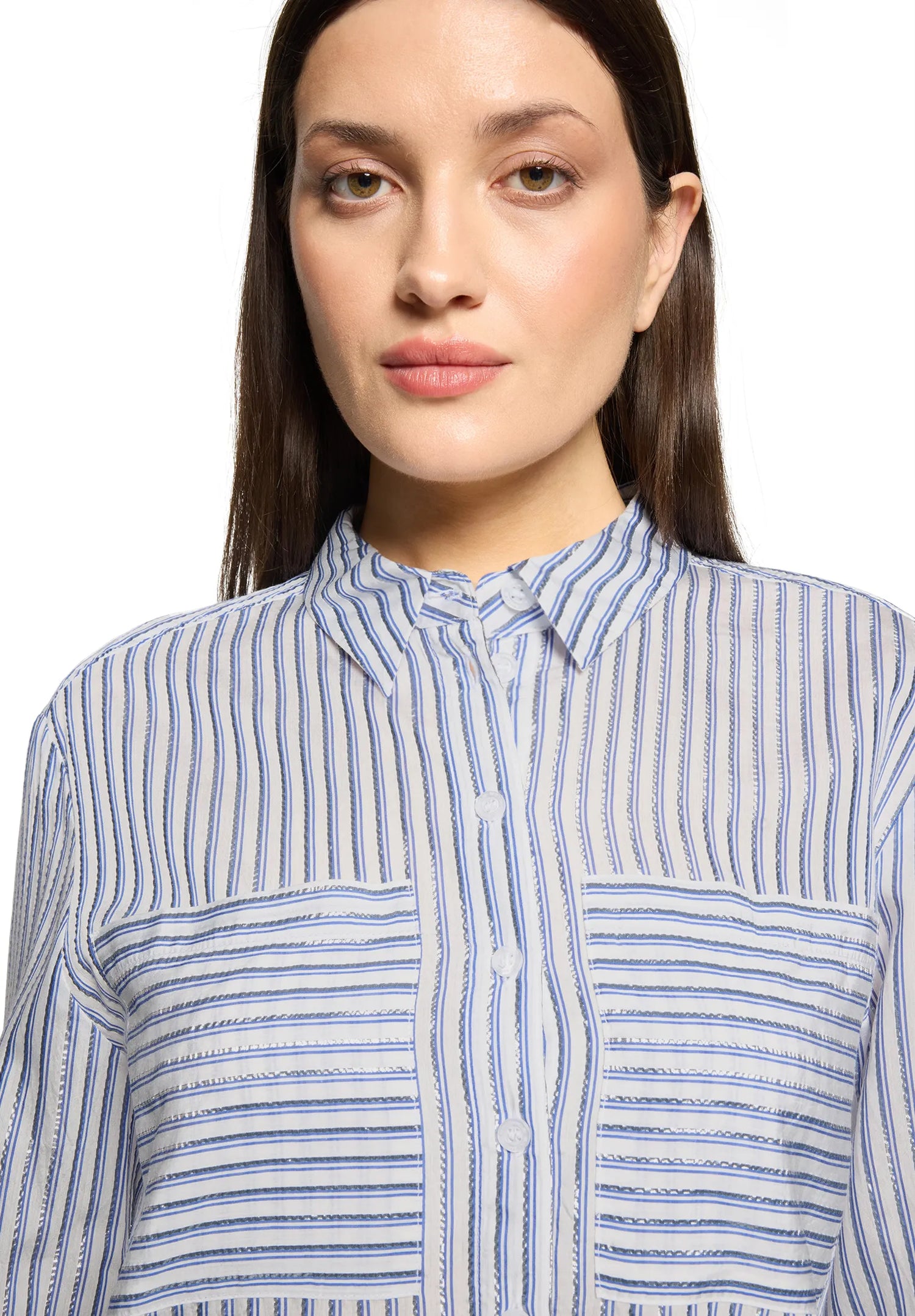 Betty Barclay White/Blue Women Blouse Long 1/1 Sleeve SKU: 8024-1856_1880 Image 07