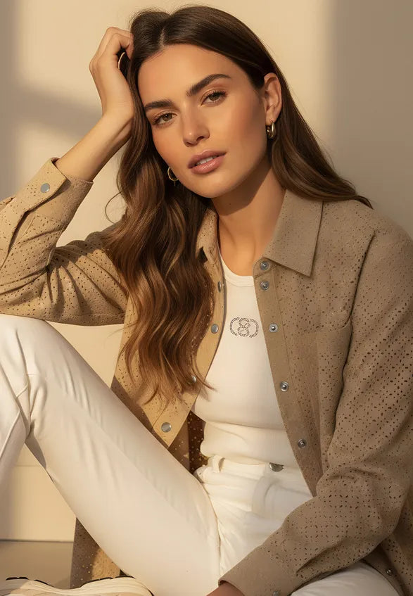 Betty Barclay Classic Beige Women Shirt Blouse with Button Placket SKU: 8026-1835_7234 Image 00