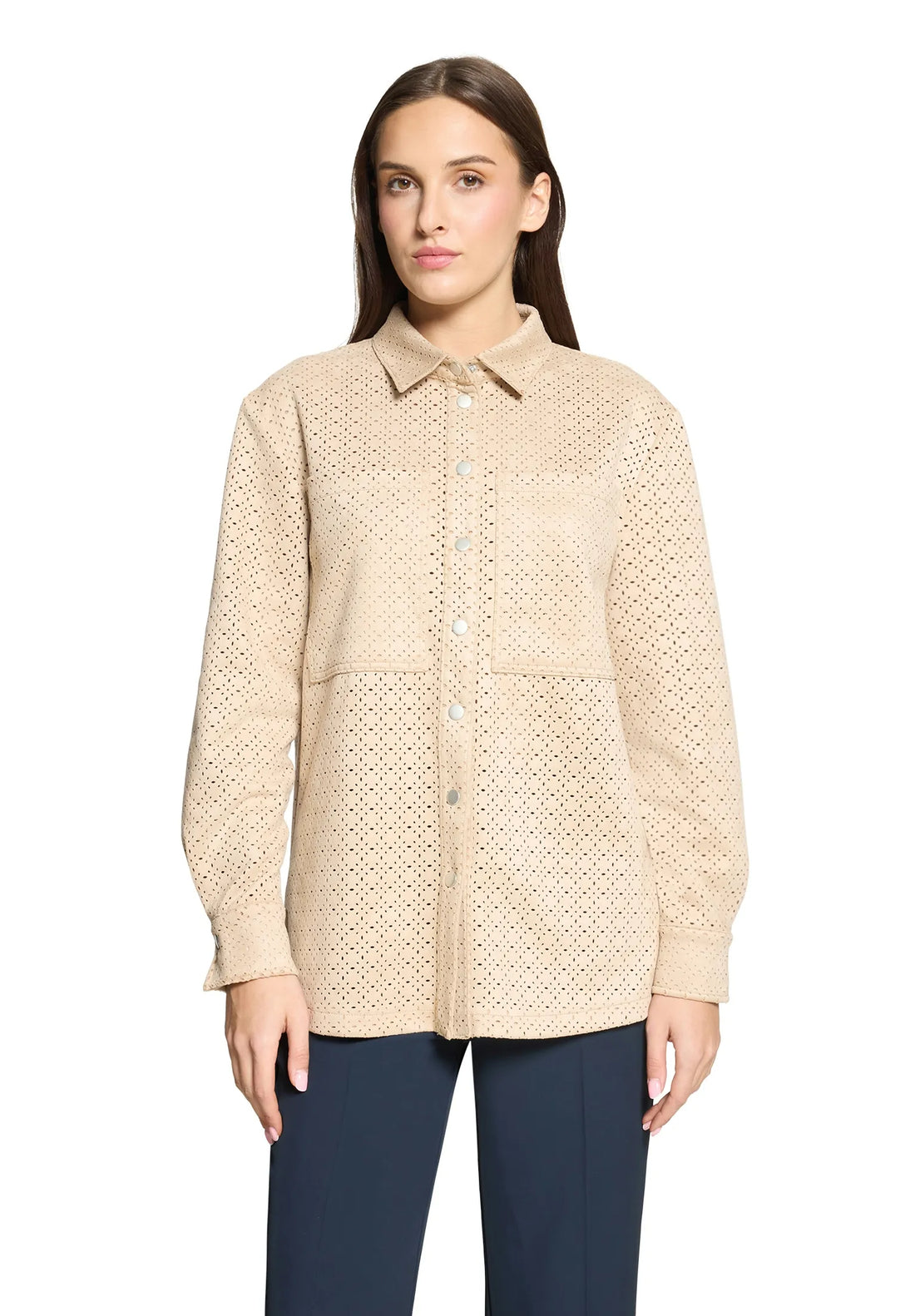 Betty Barclay Classic Beige Women Shirt Blouse with Button Placket SKU: 8026-1835_7234 Image 01