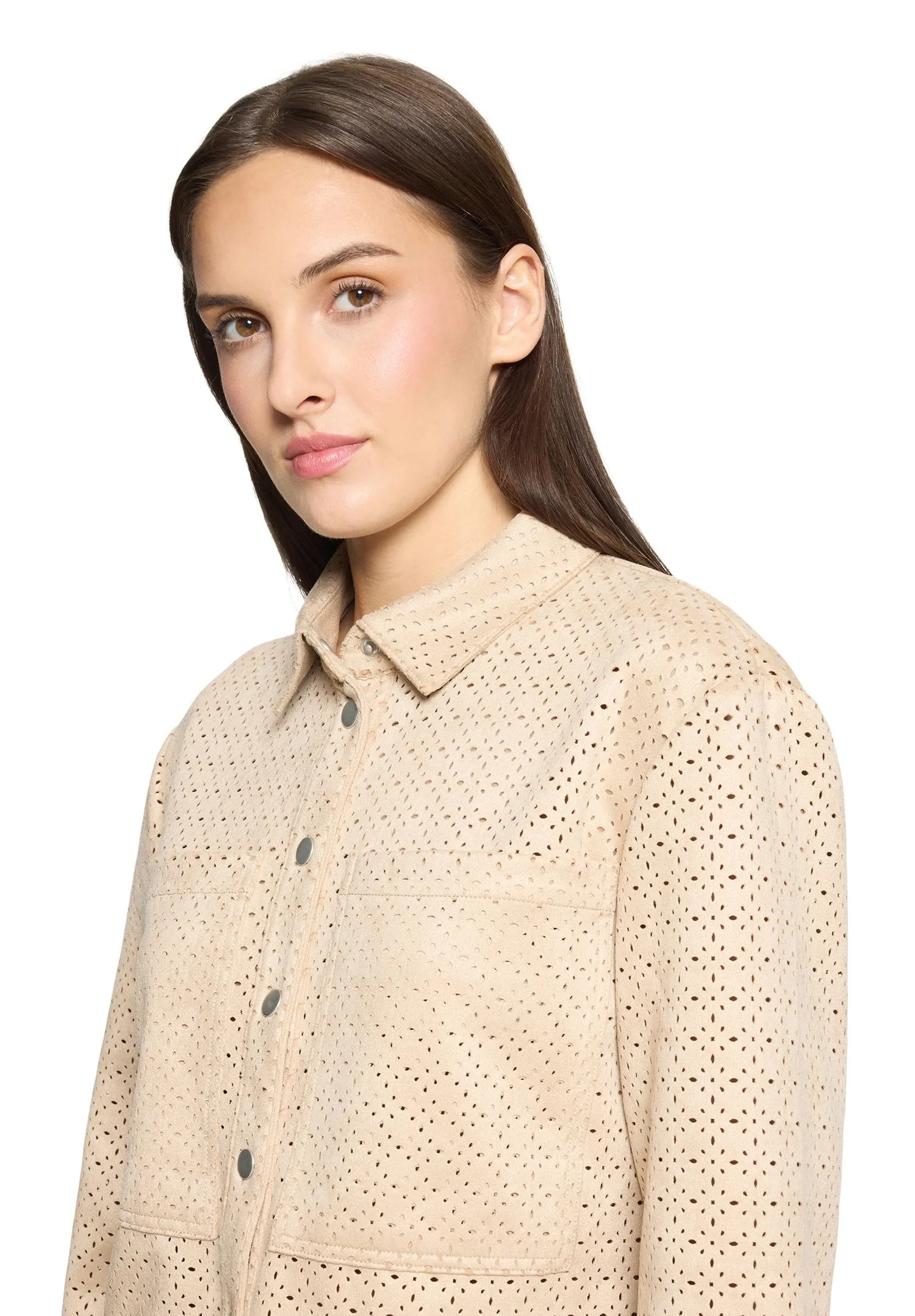 Betty Barclay Classic Beige Women Shirt Blouse with Button Placket SKU: 8026-1835_7234 Image 03