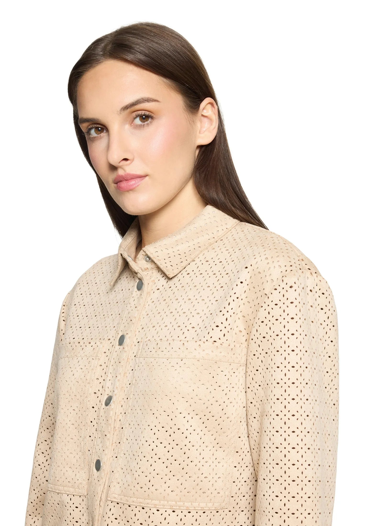 Betty Barclay Classic Beige Women Shirt Blouse with Button Placket SKU: 8026-1835_7234 Image 03