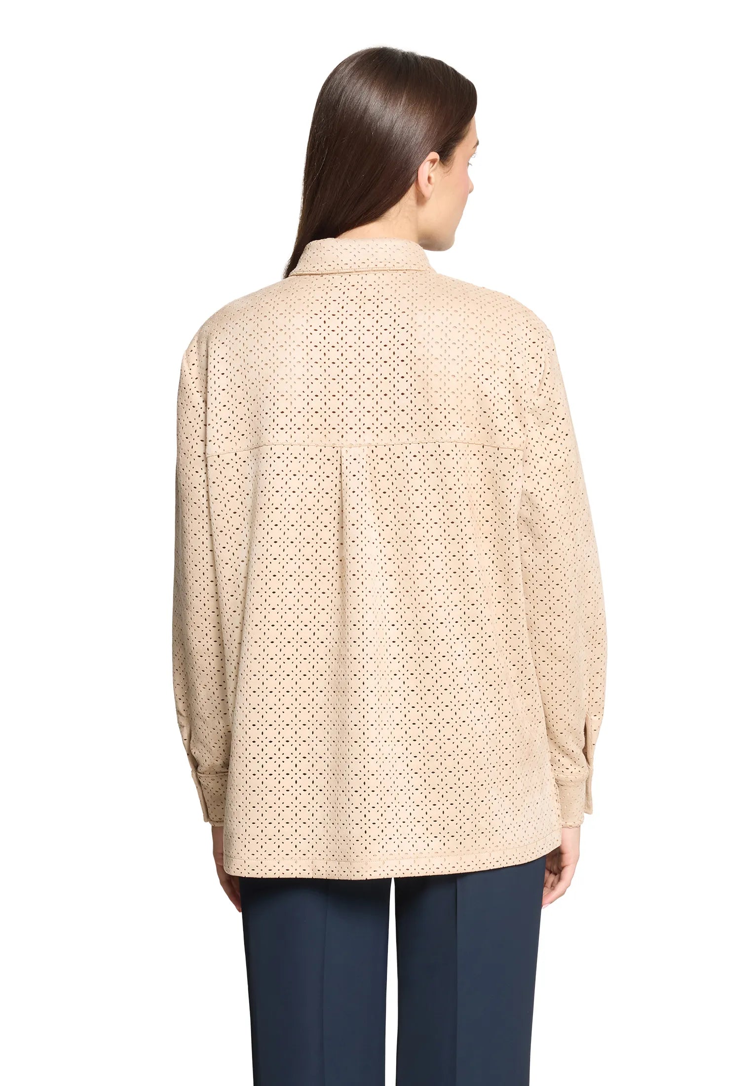 Betty Barclay Classic Beige Women Shirt Blouse with Button Placket SKU: 8026-1835_7234 Image 08