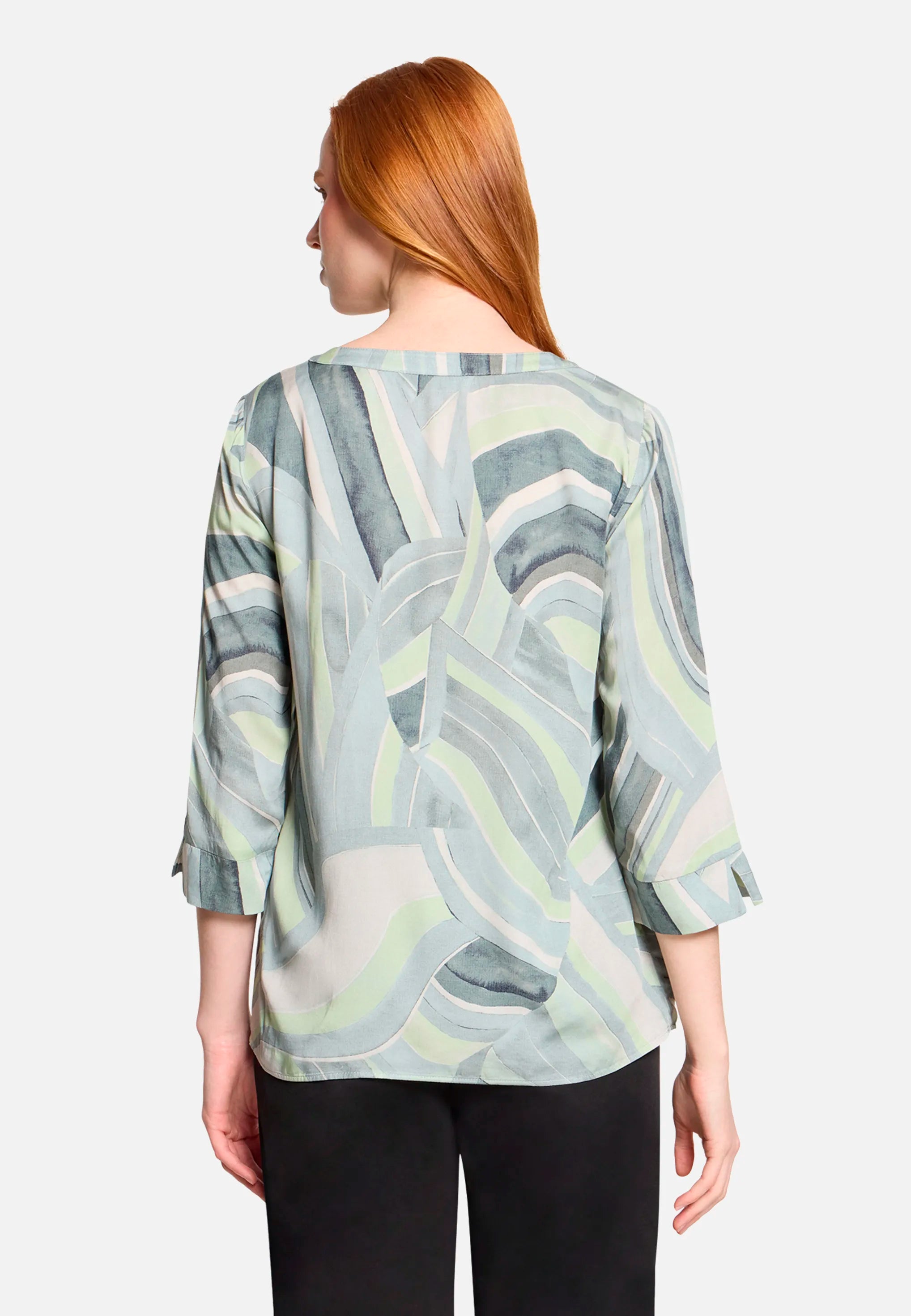 Betty Barclay Mint/Green Women Patterned Slip-On Blouse SKU: 8027-1859_5806 Image 03
