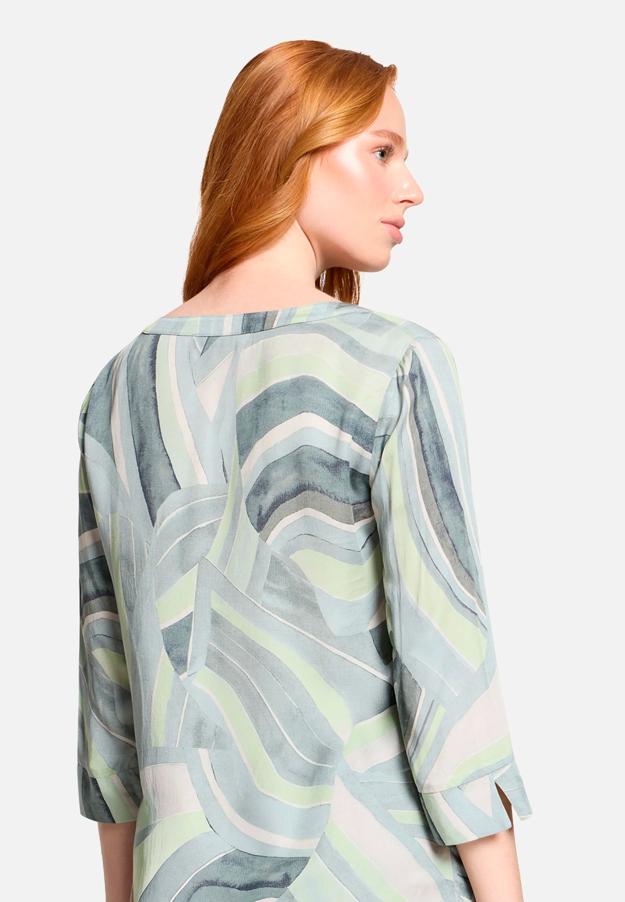 Betty Barclay Mint/Green Women Patterned Slip-On Blouse SKU: 8027-1859_5806 Image 07
