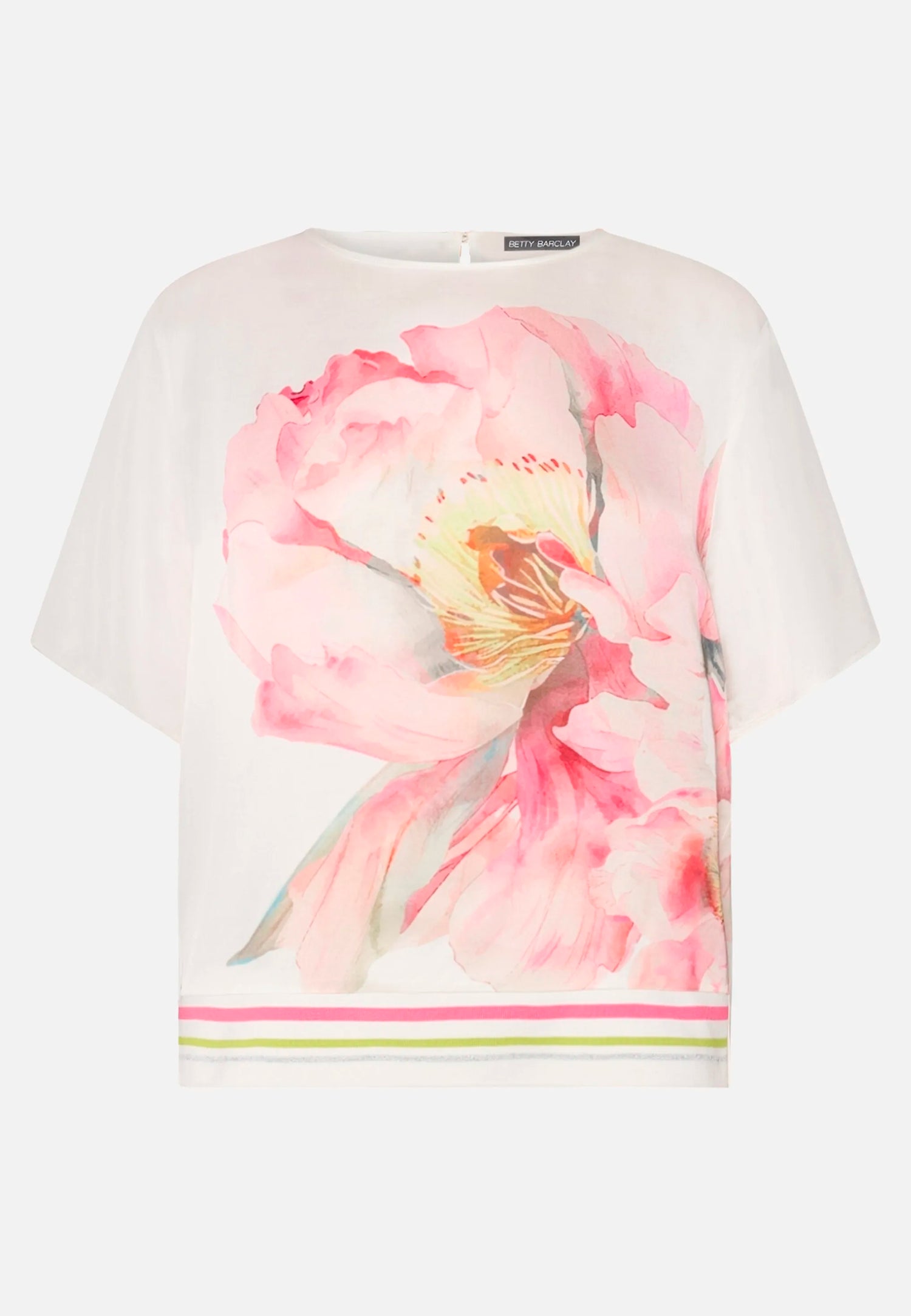 Betty Barclay Patch Cream/Rose Women Slip-On Blouse with Ribbed Cuffs SKU: 8030-1847_1945 Image 04