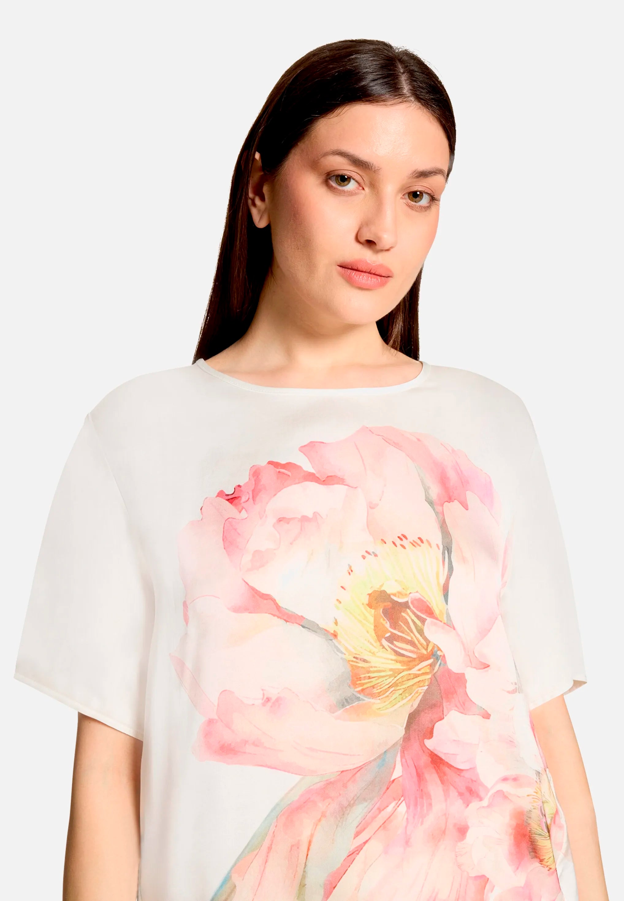 Betty Barclay Patch Cream/Rose Women Slip-On Blouse with Ribbed Cuffs SKU: 8030-1847_1945 Image 06