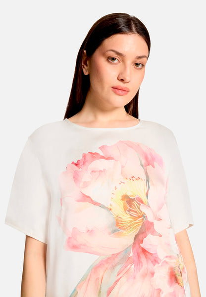 Betty Barclay Patch Cream/Rose Women Slip-On Blouse with Ribbed Cuffs SKU: 8030-1847_1945 Image 06