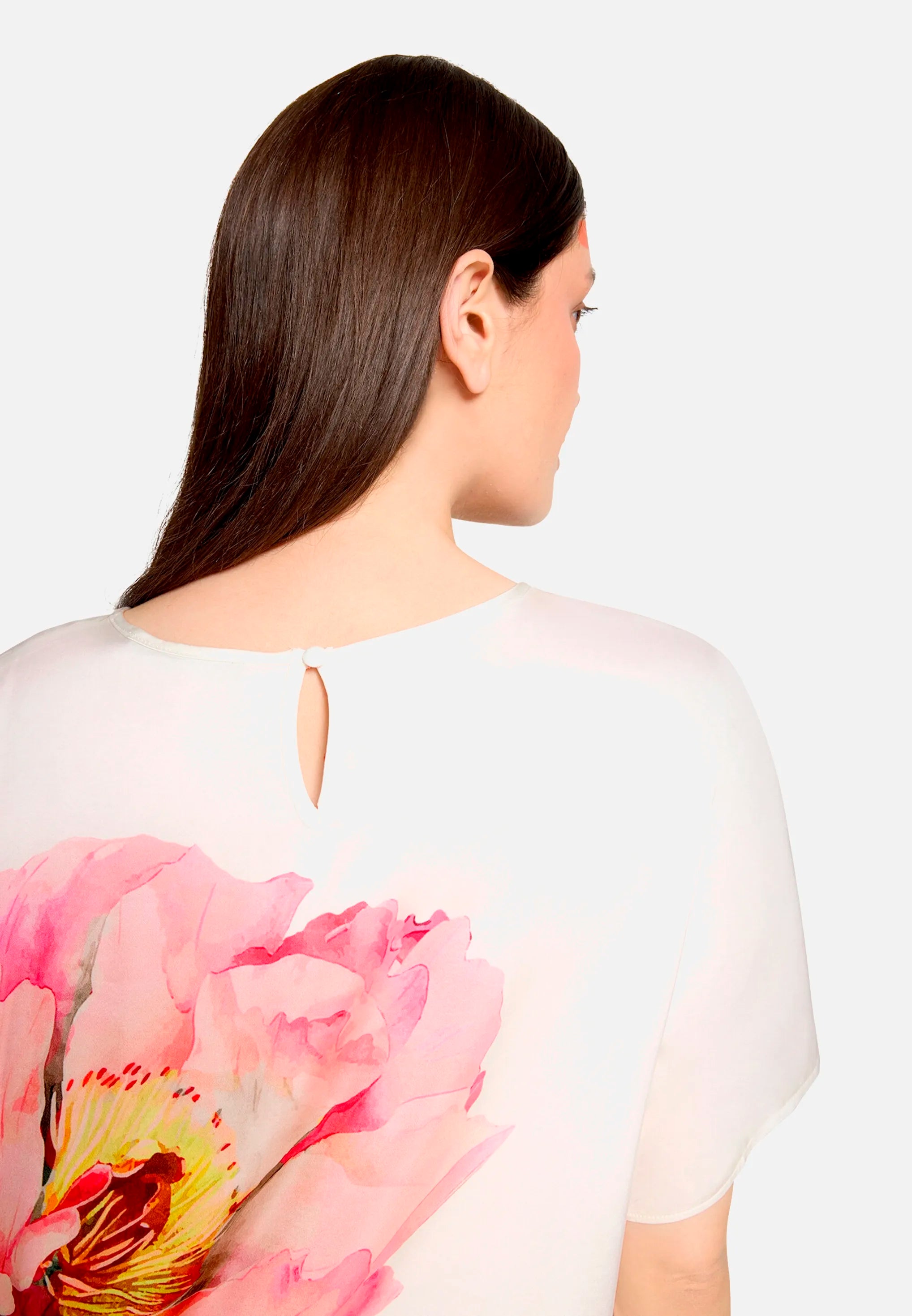 Betty Barclay Patch Cream/Rose Women Slip-On Blouse with Ribbed Cuffs SKU: 8030-1847_1945 Image 07