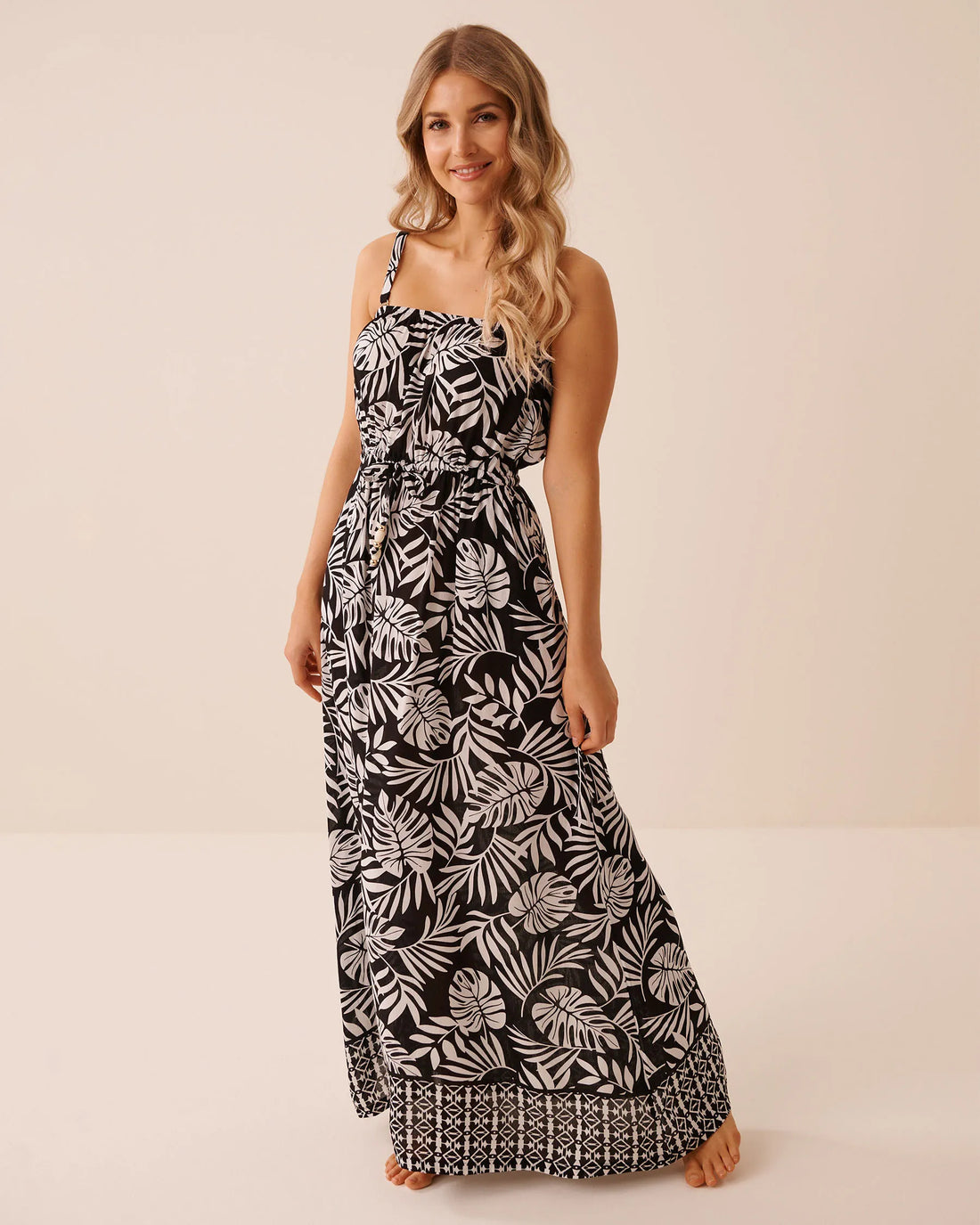 La Vie en Rose Black Beauty Grace Bay Placeme Women Tropical Gauze Maxi Dress SKU: 80300135_P00509 Image 01