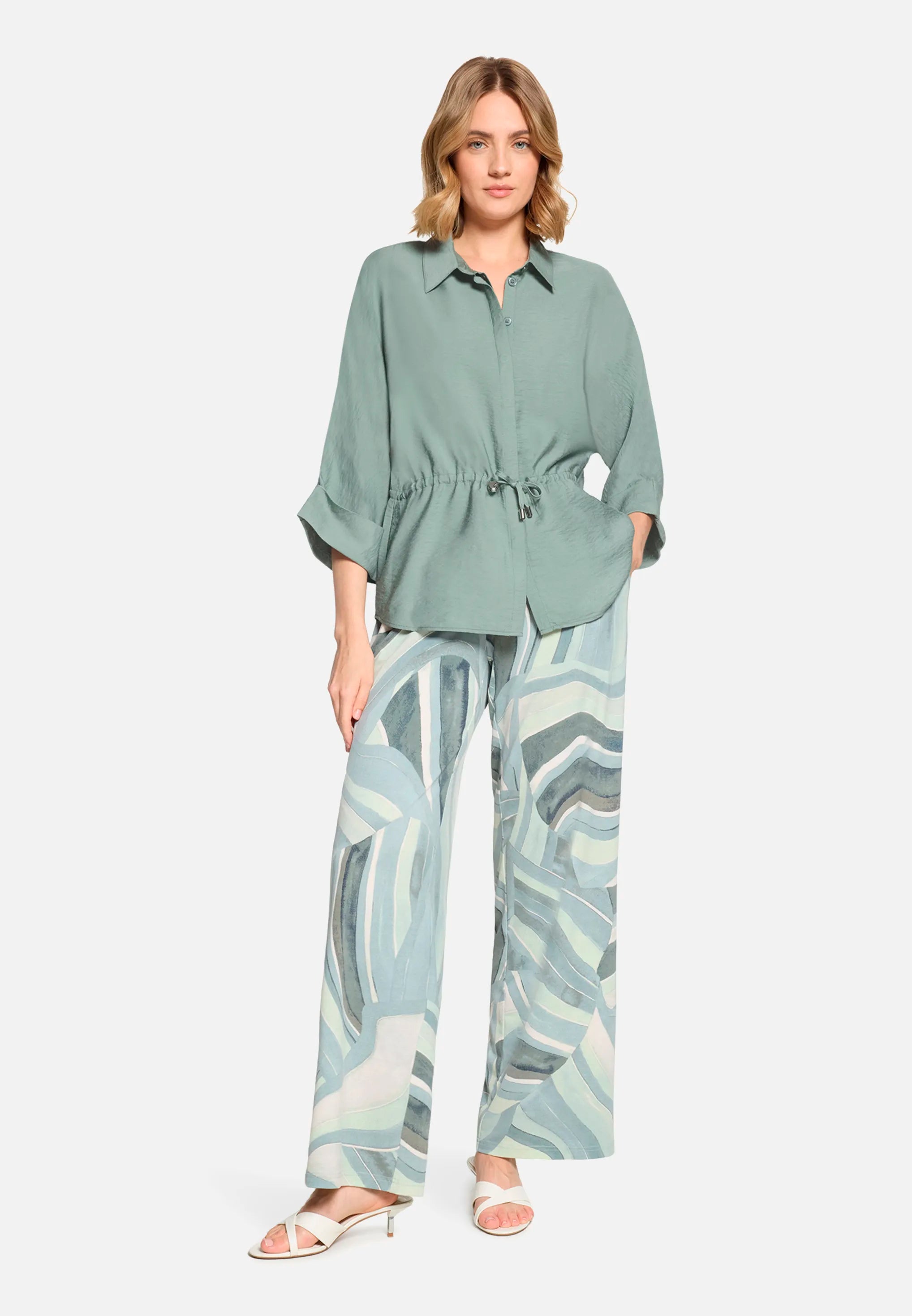 Betty Barclay Chinois Green Women Blouse Jacket with Drawstring SKU: 8031-1836_9194 Image 02