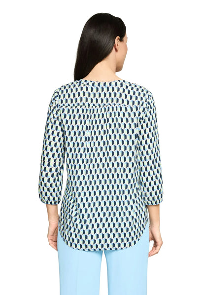 Betty Barclay Blue/Green Women Slip-On Blouse with 3/4 Sleeves SKU: 8034-1855_8850 Image 02