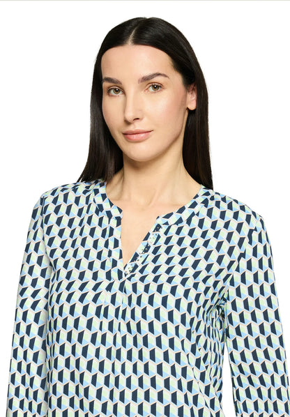 Betty Barclay Blue/Green Women Slip-On Blouse with 3/4 Sleeves SKU: 8034-1855_8850 Image 04