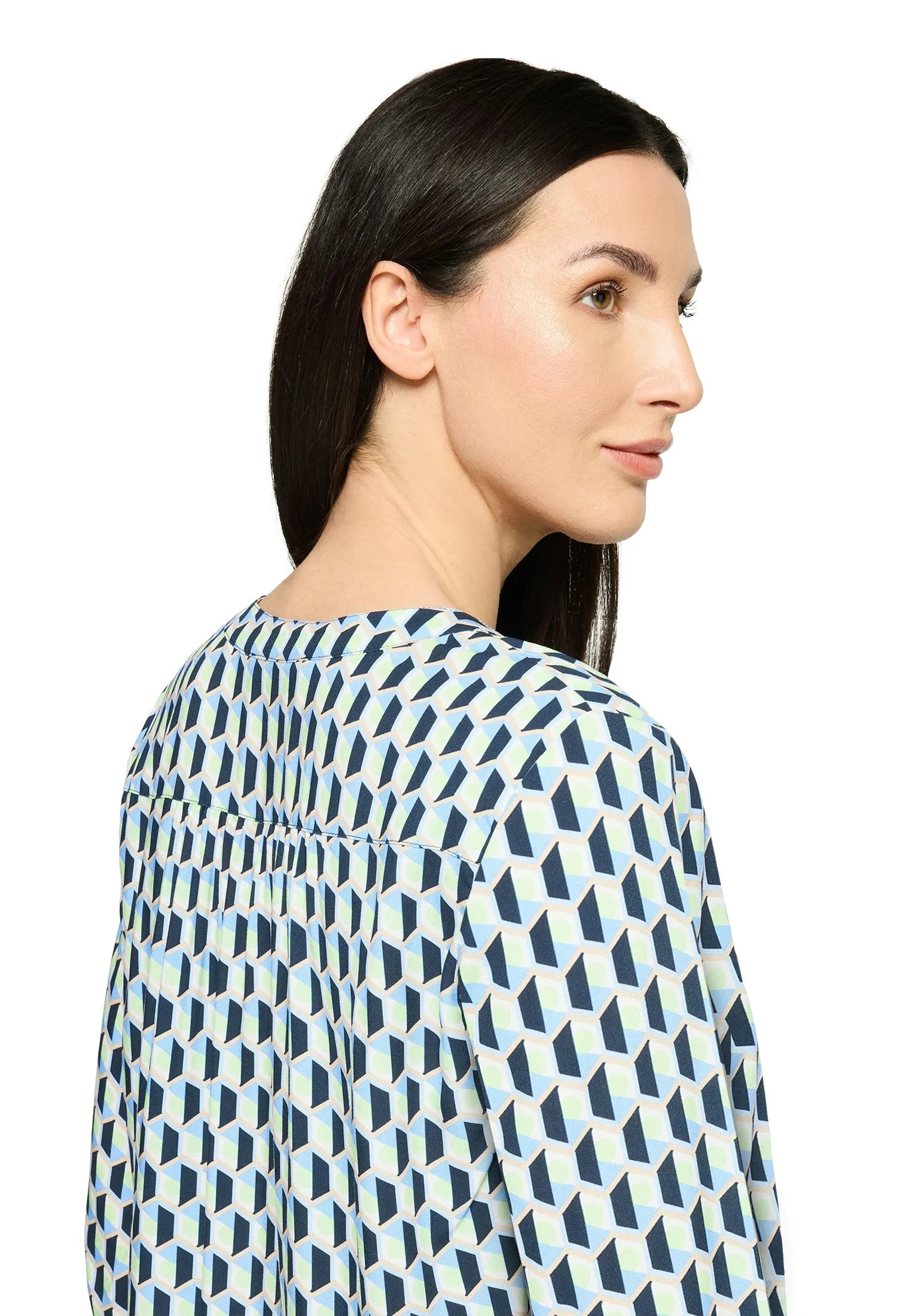 Betty Barclay Blue/Green Women Slip-On Blouse with 3/4 Sleeves SKU: 8034-1855_8850 Image 05