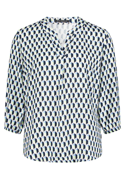 Betty Barclay Blue/Green Women Slip-On Blouse with 3/4 Sleeves SKU: 8034-1855_8850 Image 06