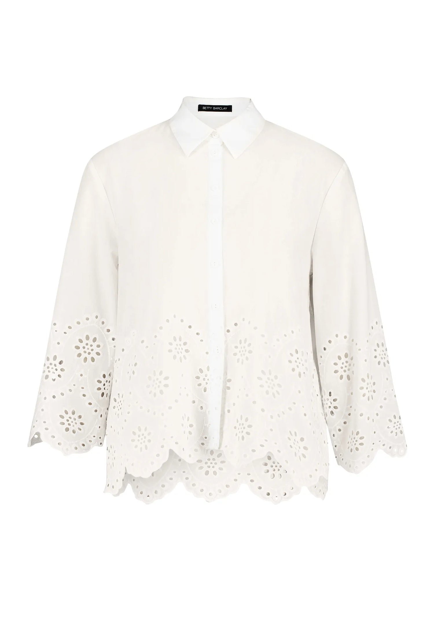 Betty Barclay Offwhite Women Lace Blouse with Decorative Edges SKU: 8036-1926_1014 Image 01