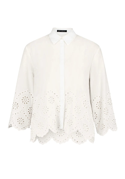 Betty Barclay Offwhite Women Lace Blouse with Decorative Edges SKU: 8036-1926_1014 Image 01