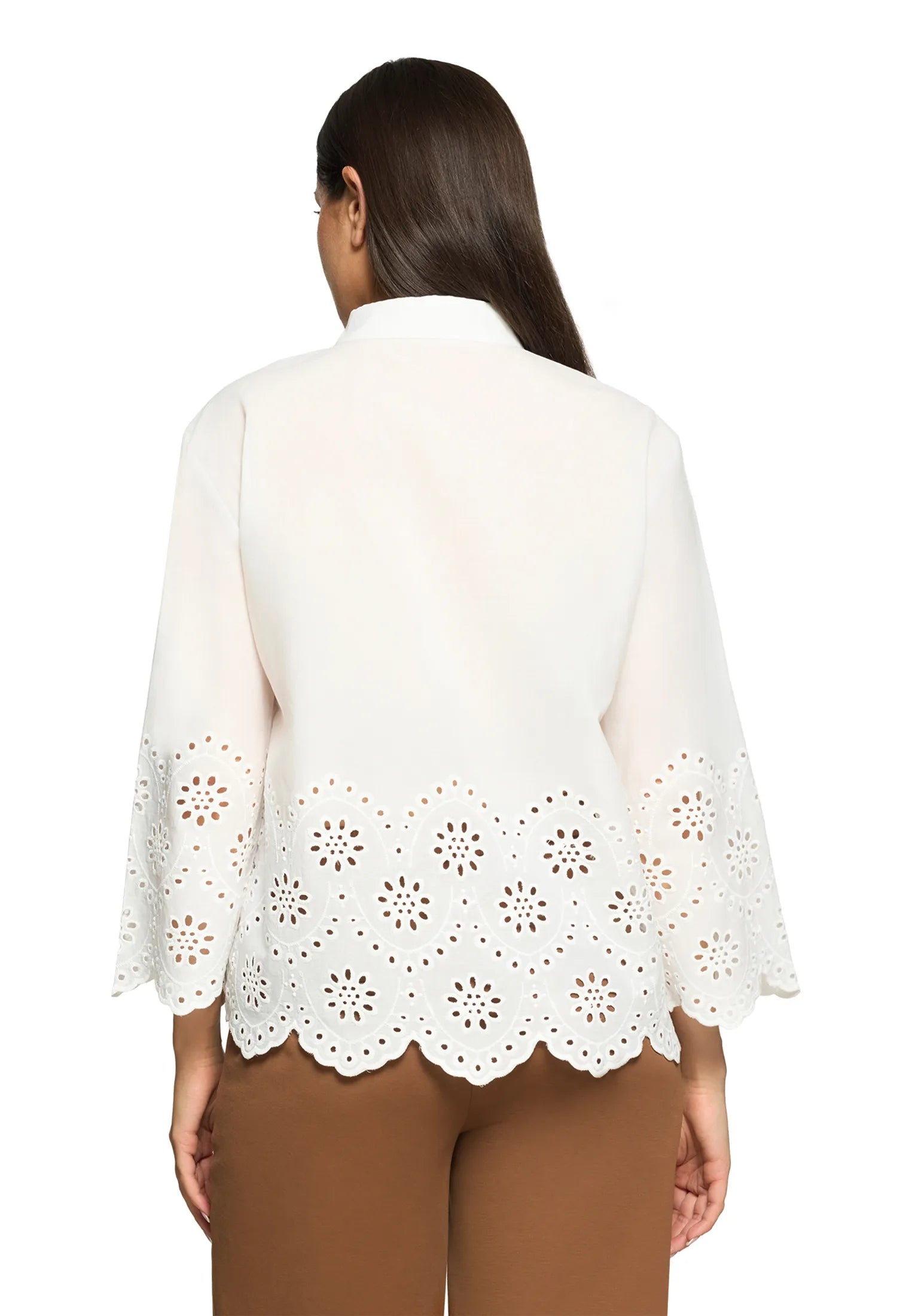 Betty Barclay Offwhite Women Lace Blouse with Decorative Edges SKU: 8036-1926_1014 Image 04