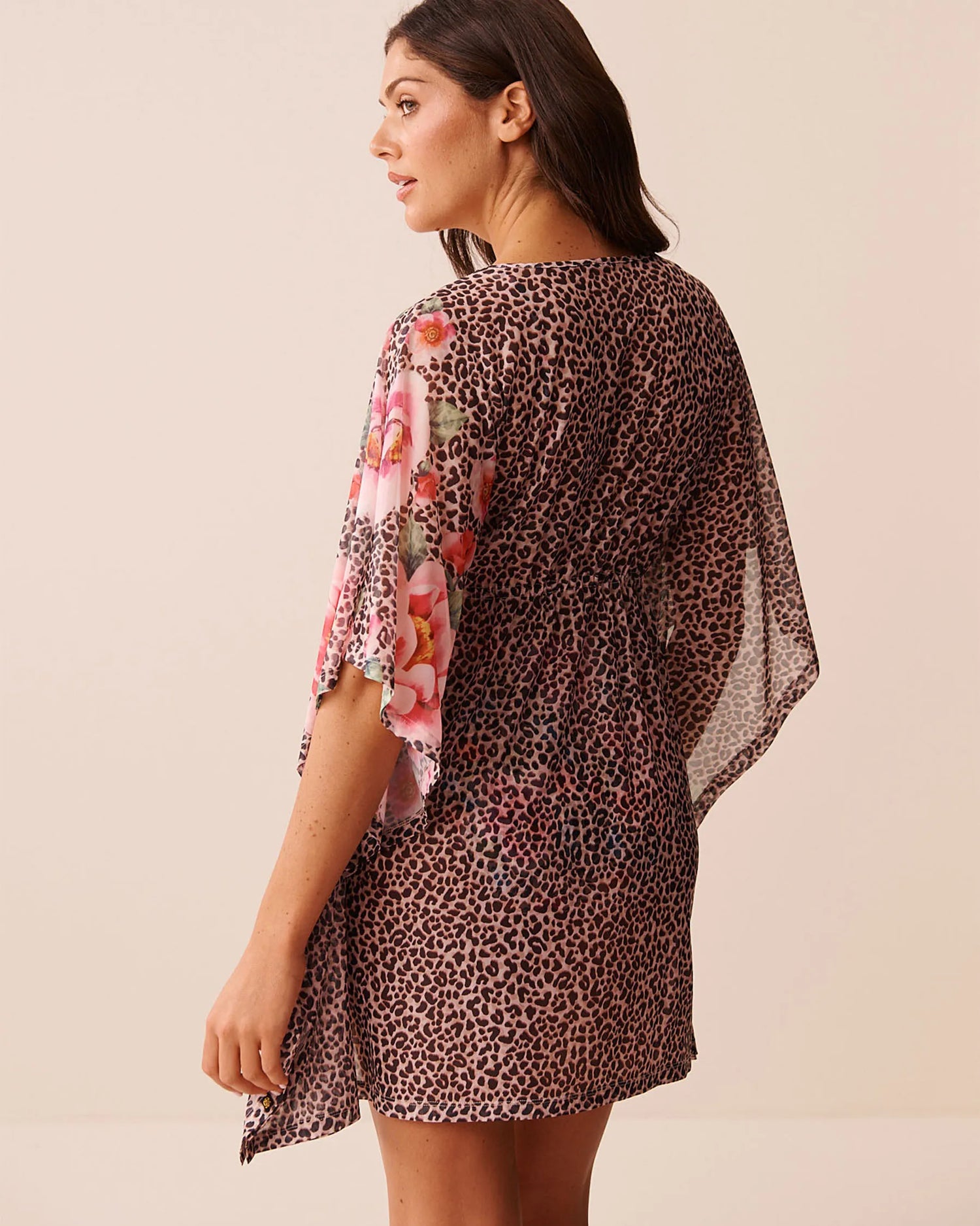 La Vie en Rose Capri Women Floral Leopard Mesh Tunic SKU: 80400078_P20084 Image 02