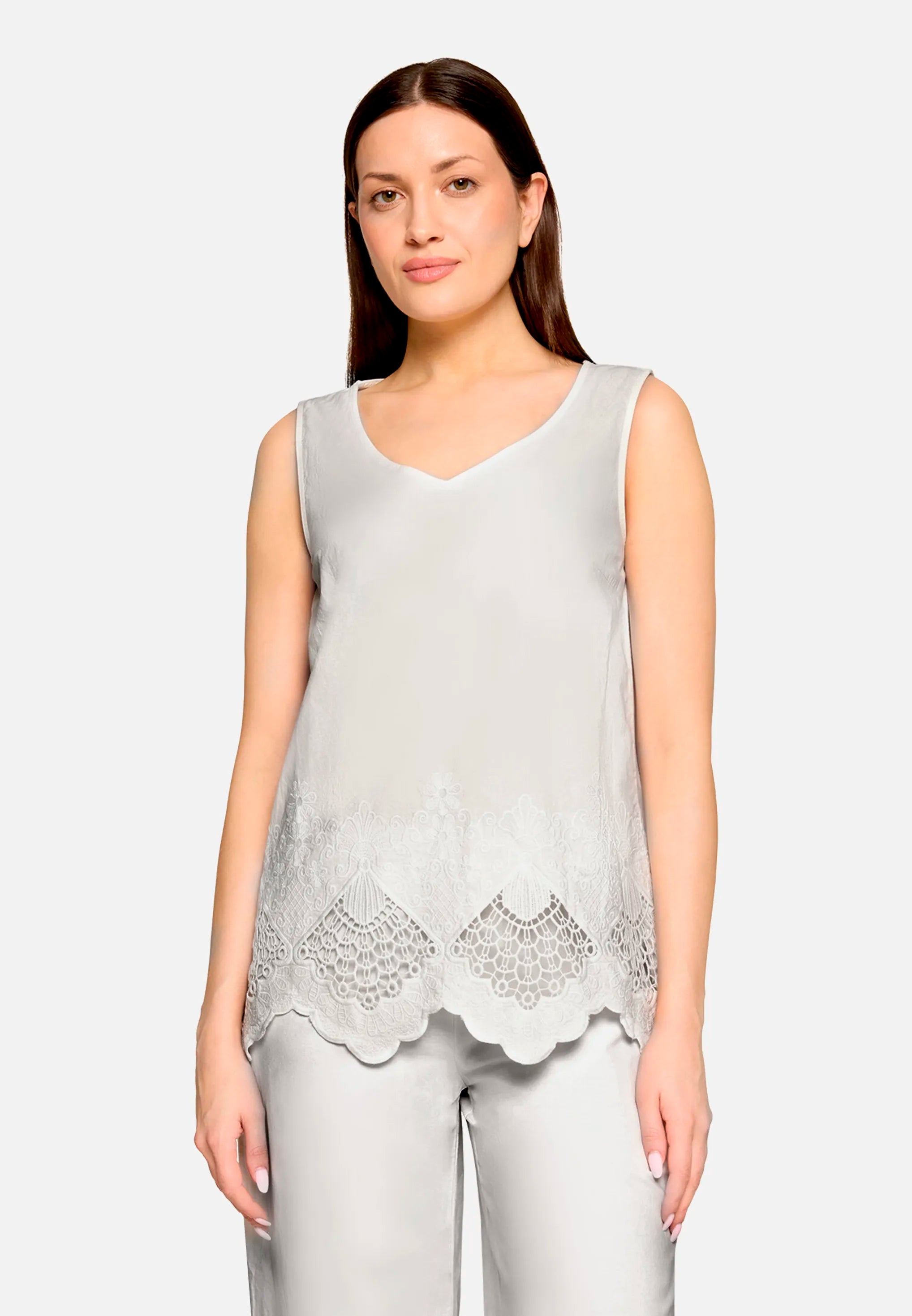 Betty Barclay Offwhite Women Blouse Top with Embroidery SKU: 8055-1934_1014 Image 01