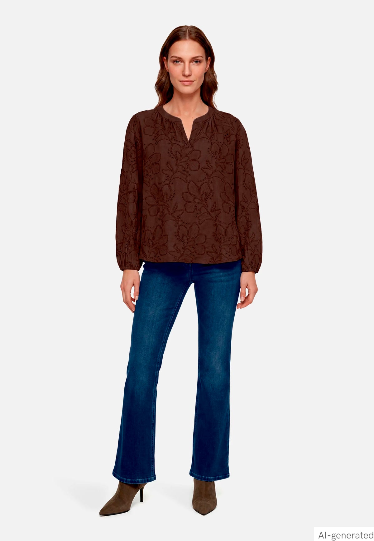 Betty Barclay Muskat Women Long-Sleeved Slip-On Blouse with Embroidery SKU: 8114-1664_7063 Image 02