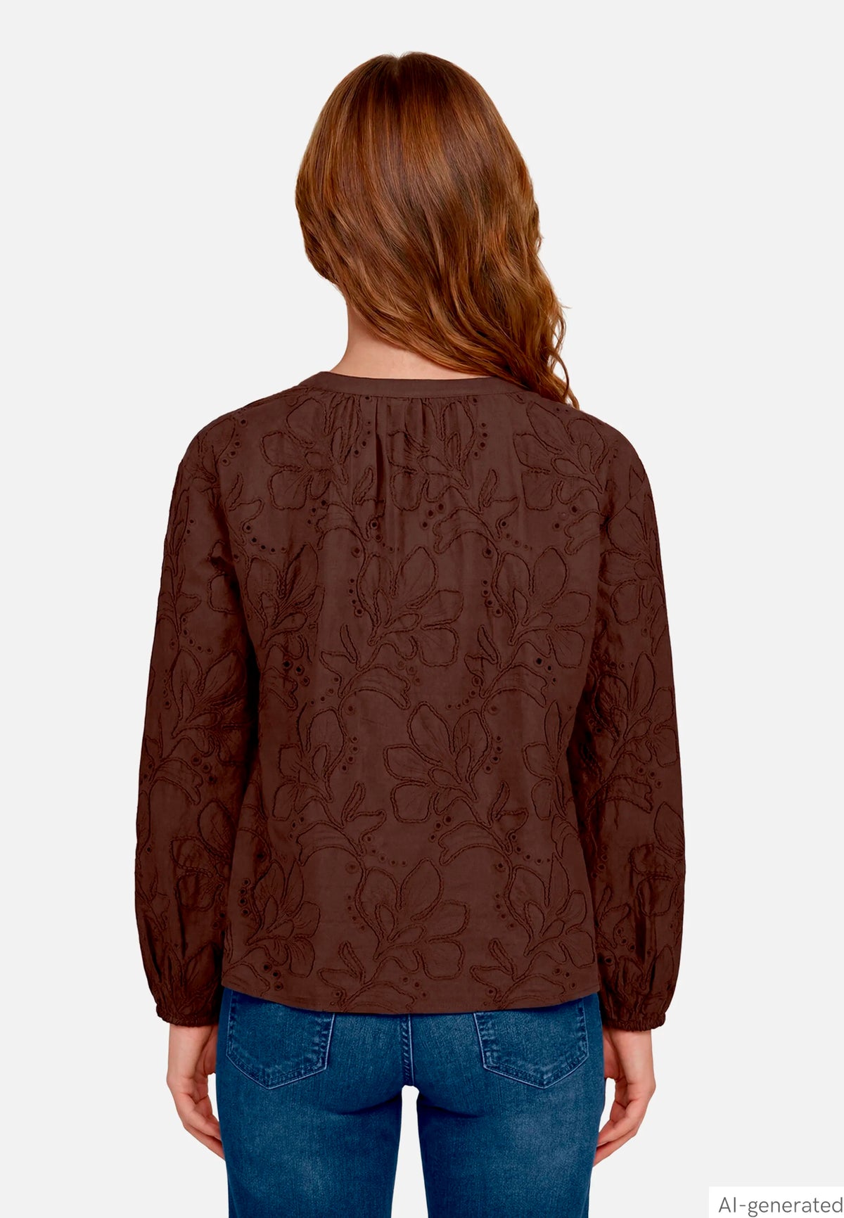 Betty Barclay Muskat Women Long-Sleeved Slip-On Blouse with Embroidery SKU: 8114-1664_7063 Image 03